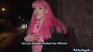 I removed her chastity belt and creampied that wet pussy right there in public