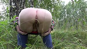 I’m amazed by this busty milf’s hairy pussy pissing compilation