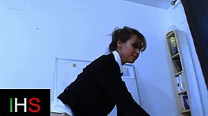 Beautiful Brunette Teen Bent Over in Doggystyle Pussy Fuck