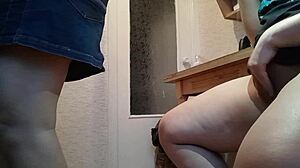 Stepson Catches Stepdaughter Masturbating In Kitchen Miniskirt