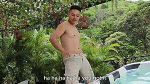 Lucky stripper enjoys a quickie with two milfs - Dilan Clavijo