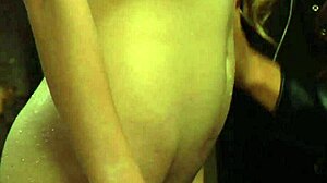 curvy lesbian slave with big natural tits moans during femdom licking and orgasms