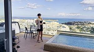 pilot daisy's public flashing adventure captured by drone, with cute dirty talk