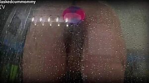 spied on chubby roommate using new toy in shower, almost got caught dropping phone