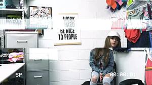 Shoplyfter - Nicole Aria Caught Shoplifting in Office