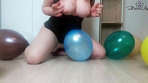 Hottie with big ass masturbates pussy sex toys to orgasm on the birthday