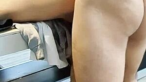 sexy schoolgirl gets her thong ripped off and fucked hard from behind.