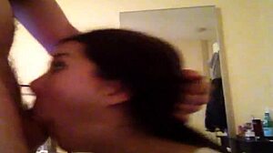 Gorgeous brunette deepthroat gag blowjob with rough fucking