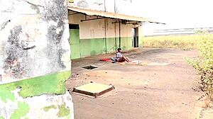 Neighbor Masturbates Pussy in Abandoned Garage