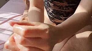 Hot Sunny Handjob With Cumshot Orgasm