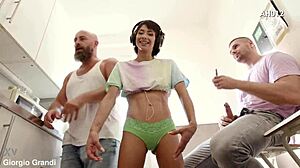 i'm watching veronica leal and anna de ville in a sloppy blowjob scene