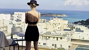 pilot daisy's public flashing adventure captured by drone, with cute dirty talk