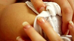 Innocent beauty moans her naughty secret.