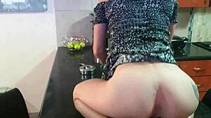 Petite Girl Spreading Tight Pussy While Smoking Cigarette On Countertop!