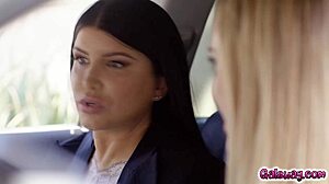 Romi Rain finds Athena Fleurs terrible at driving but amazing at fucking