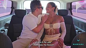 Famous brunette Latina actress Mariana Martix squirts big during rough beach sex