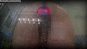 spied on chubby roommate using new toy in shower, almost got caught dropping phone