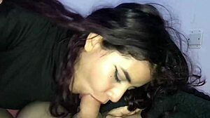 Hermanastra sexy gives me a deepthroat blowjob before doggystyle creampie at home