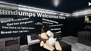 Cat Girl Bent Over For Monster Black Cock Blowjob