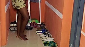 girlfriend's ebony pussy drips cum after hot fuck