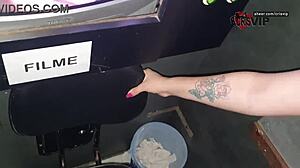 old slut swallows cum from strangers at gloryhole and humiliates cuckold