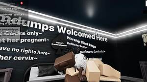 Cat Girl Bent Over For Monster Black Cock Blowjob