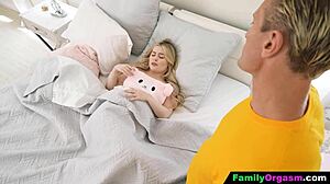 Old man tricks his stepdaughter into skipping school. Morning cheating unfolds with blonde teen riding in cowgirl bliss.