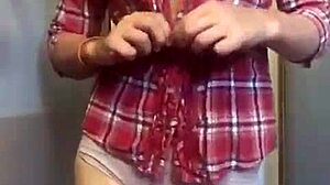 I’m obsessed with this sexy petite milf teasing with her plump ass