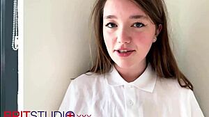 British Teen Craves Cock While Wearing a Polo Shirt.