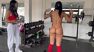 Horny Trans Trainer Touches Ass!