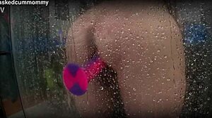 spied on chubby roommate using new toy in shower, almost got caught dropping phone