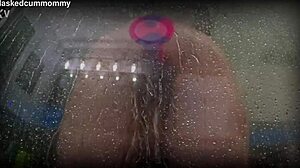 spied on chubby roommate using new toy in shower, almost got caught dropping phone