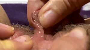 Big clit orgasm closeup
