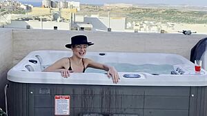 pilot daisy's public flashing adventure captured by drone, with cute dirty talk