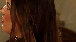 Bent over lesbian slave punished with massive strapon in wet pussy fingering