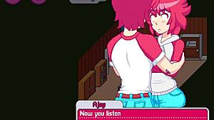 In the shower, the step sister drops her towel, revealing her small tits to the dandy boy.