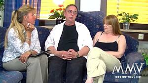 Зрела беба Петра лиже пићку у тројци оргазам са европским ејакулацијама