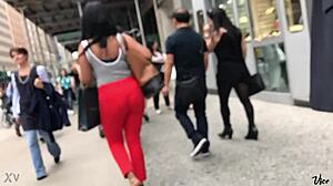 Damn, check this beautiful piece of chocolate! Hidden ebony ass caught candid!