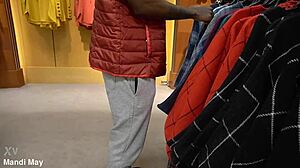 Latina girl in public outdoor for christmas gifts