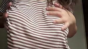 Wow! Indian milf step mom teases with huge boobs on webcam solo