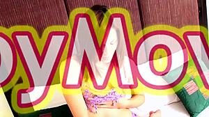 Ladyboy Strokes Her Hairy Dick With Excitement