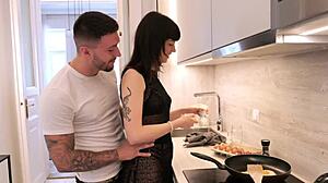 Doble penetración for mia stone with two cocks in her tight pussy quickie
