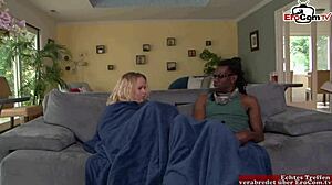 Can a Busty Blonde Milf and Naughty Girl Handle a Big Black Cock in Nature?