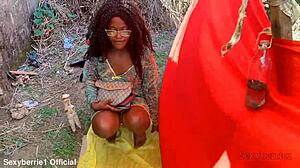 Slutty African Wife Bent Over For Doggy Fuck