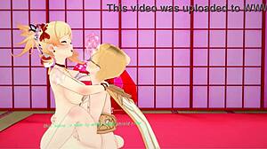 koikatsu 3d - traveller pulls for yoimiya in epic scene