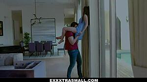 Winter jade's bad date turns into stepsister bang in snow