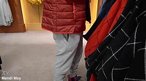 Latina girl in public outdoor for christmas gifts