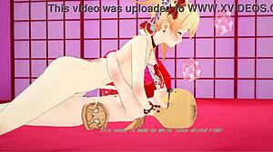 koikatsu 3d - traveller pulls for yoimiya in epic scene