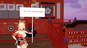 koikatsu 3d - traveller pulls for yoimiya in epic scene