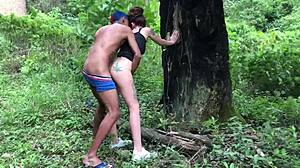 Skinny Teen 18+ Has Public Outdoor Sex